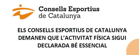 Manifest per instar al Govern de la Generalitat a declarar l’activitat física “bé essencial”